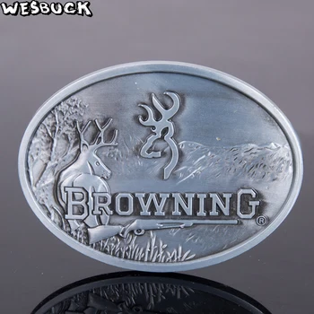 

WesBuck Brand Browning Deer Belt Buckles for Men Women Gun Buckles Metal Cowboy Cowgirl Western Fivela Marvel Boucle Ceinture