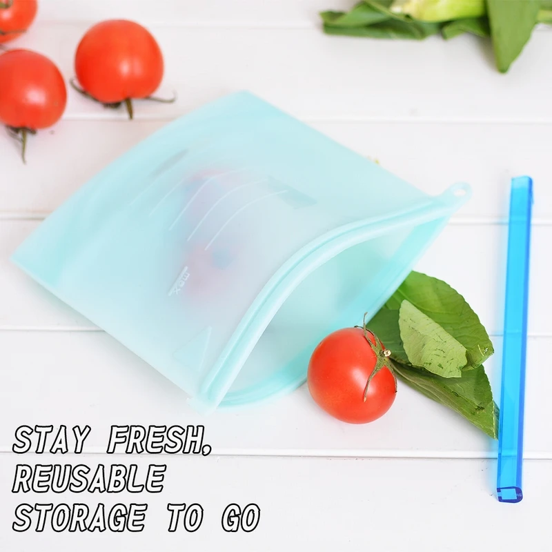 

1000/1500ml Ziplock Bag Silicone Vacuum Food Fresh Bags Milk Fruit Meat Reusable Fridge Food Storage Container New