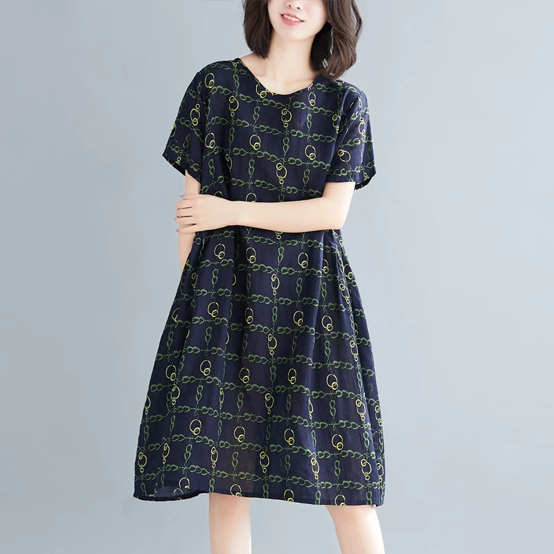 Summer Dresses Women 2019 Short Sleeve Casual Cotton Linen Women Dress Elegant Vintage Maxi Long Beach Dress Vestidos Mujer     1
