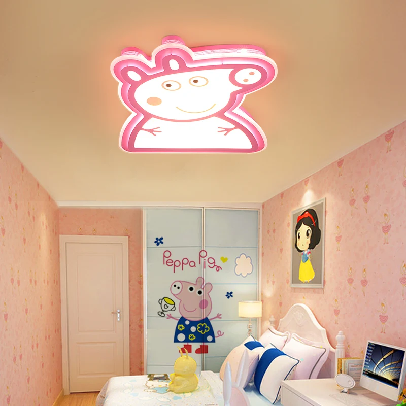 

Cartoon Piggy Patch George Kids Room led chandelier Lights chandelier lighting with pink blue for boys girls bedroom fixtures