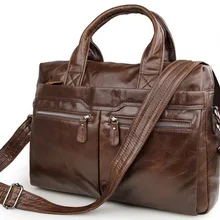 Качественная Классическая винтажная Мужская сумка из натуральной коровьей кожи черного цвета/портфель кофейного цвета, сумка для ноутбука, сумка-мессенджер# MD-J7122