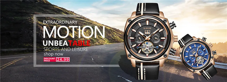 Мужские часы LIGE Топ бренд класса люкс турбийон автоматические механические часы мужские модные водонепроницаемые спортивные часы Relogio Masculino