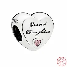 В форме сердца стерлингового серебра 925 пробы, Любовь бисер, Розовый CZ DIY Fit PANDORA Подвески для женщин для украшения подарка FL597