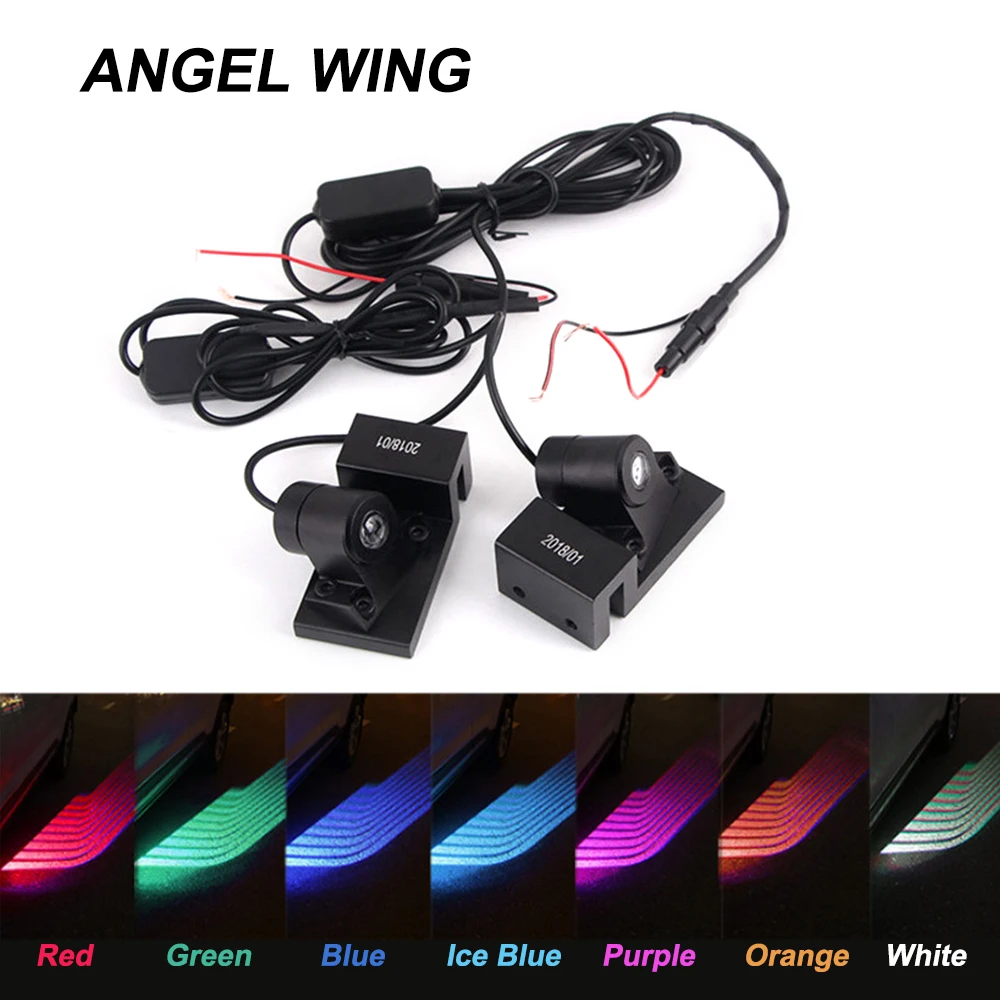 

Shadow Projector Angel Wings Car Welcome Light Car LED Door Warning Light Lamp White Red Blue