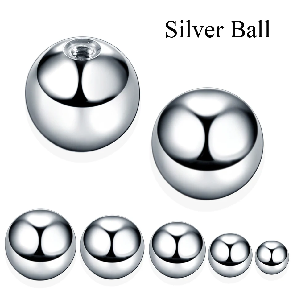 100pcs/lot Stainless Steel Screw Balls Spike Accessories For Lip Nipple Belly Tongue Eyebrow Ear Piercing Rings Jewelry 14G 16G - Image 4