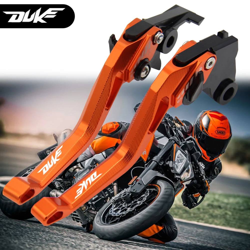 Tanie Nowy zaawansowany motocykl 5D CNC aluminium Motocross długi dźwignia sprzęgła dźwignie hamulcowe zestaw dla KTM duke 125 200 390 DUKE 2014 2017 18