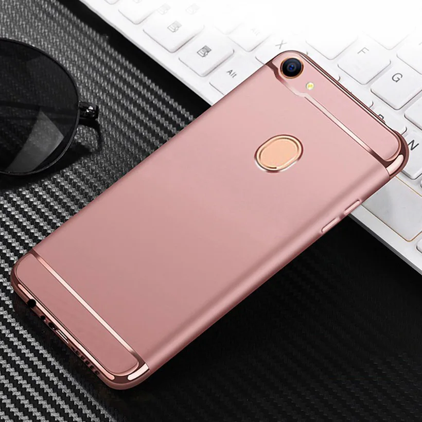 Rose Gold Высококачественный защитный чехол для OPPO A37 A57 A59 F3 F5 A39 A73 A77 R11 плюс R9 R9S чехол матовый чехол с металлическим эффектом высококачественный защитный чехол для OPPO Realme X 3 F11 Pro A1K Рено чехол s сумка - Цвет: Rose Gold