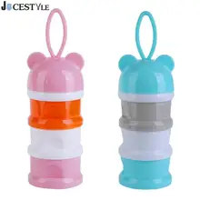 3 сетки портативный кормушка контейнер молочный порошок формула диспенсер мультфильм Медведь малыш коробка для хранения еды