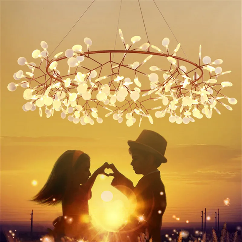 

Modern Tree Branch Led Pendant Hanging Light G4 Acrylic Firefly style Lustres Ceiling Luminaria for Living Room Suspended Lamp