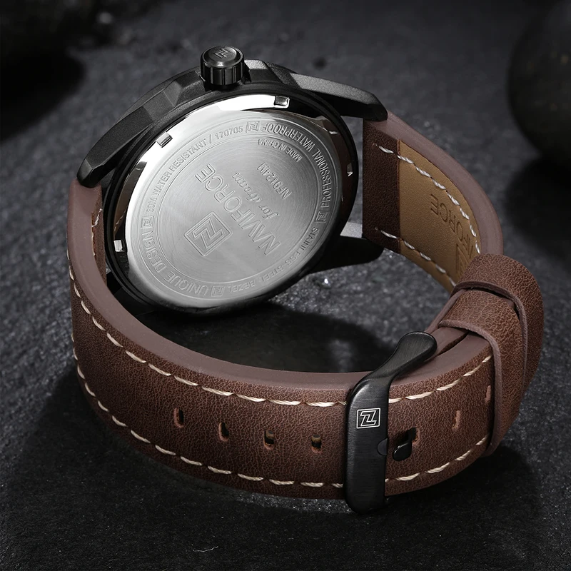 Часы NAVIFORCE мужские армейские кварцевые с кожаным ремешком|masculino|masculinos relogiosmasculino
