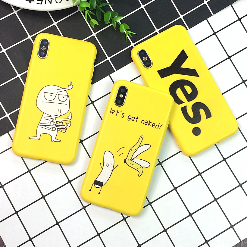 

Funny Banana Cartoon Middle Finger Case For iPhone X 7 8 XR XS Max For iPhone 6 6s Plus 11Pro Max Cases Soft TPU Back Cover