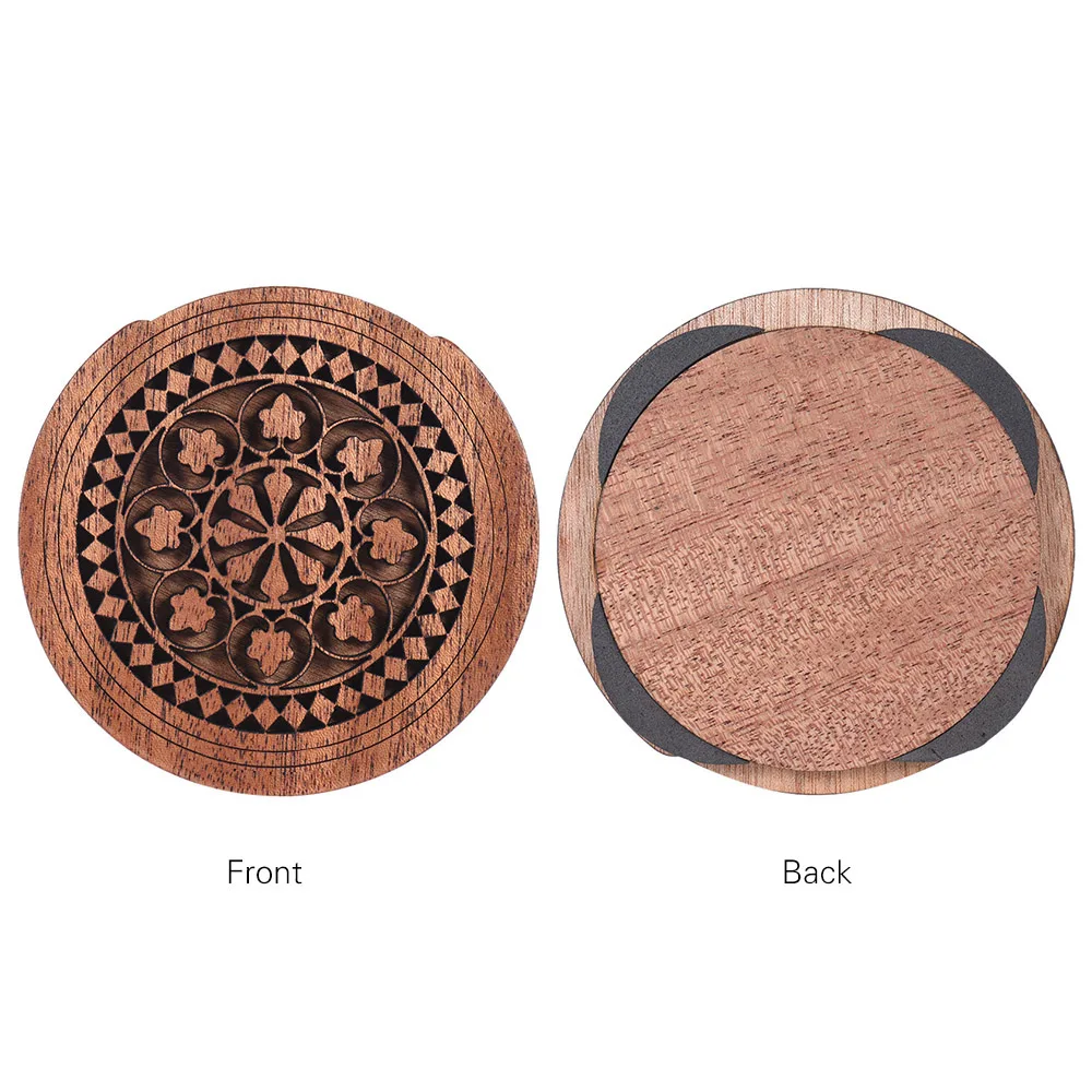 Guitar Wooden Soundhole Sound Hole Cover Block Feedback er Mahogany Wood for EQ Acoustic Folk Guitars guitar soundhole cover