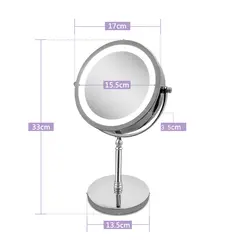 Светодиодный макияж зеркало 360 градусов Поворотный Двусторонняя 10X увеличительное круглое зеркало Красота Инструменты