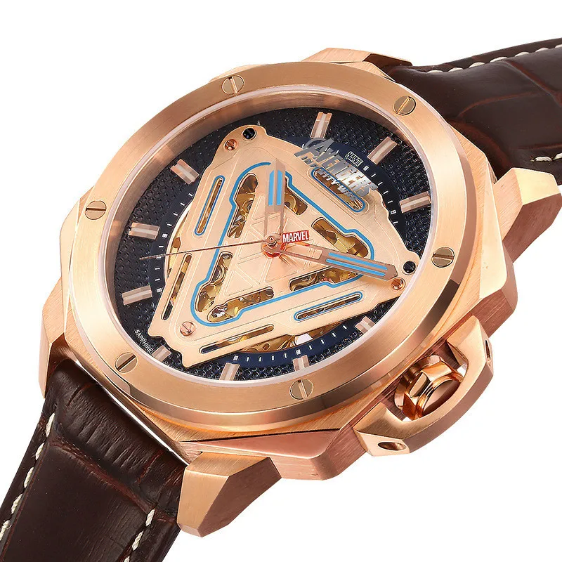 

2019 Marvel Wrist Watch Male Mechanics Fully Automatic Hollow Out Man Belt Leisure Time Trend Personality Wrist-watches 2688