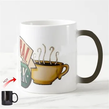 

Funny Friends TV Mug Friends Central Perk Logo Coffee Mugs Ceramic Friends TV Discoloration Cup Creative Christmas Birthday Gif