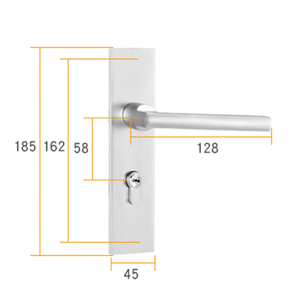 Door Handle Lock Front Back Lever Lock Bathroom Bedroom Door Handles #1