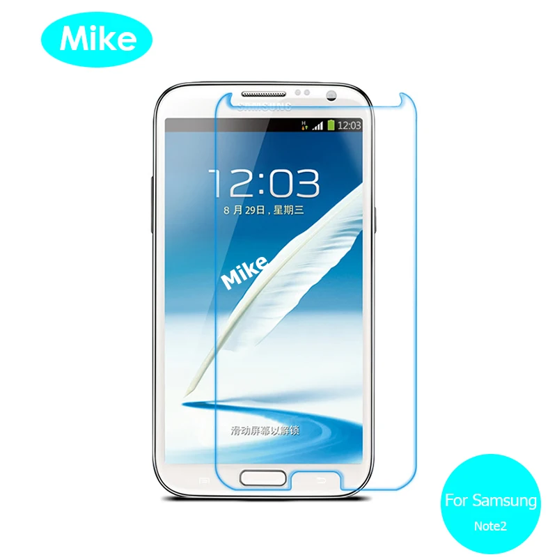 

2PCS For Samsung Galaxy note2 Tempered glass Screen Protector 9h Safety Protective Glass on note 2 II N 7100 GT-N7100