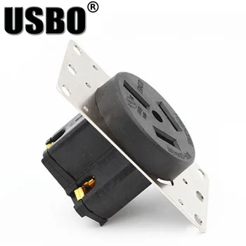 

American Black 125V/250V 50A Generator Anti-off outlet NEMA 10-50R industrial power socket plug inline wire connector with panel