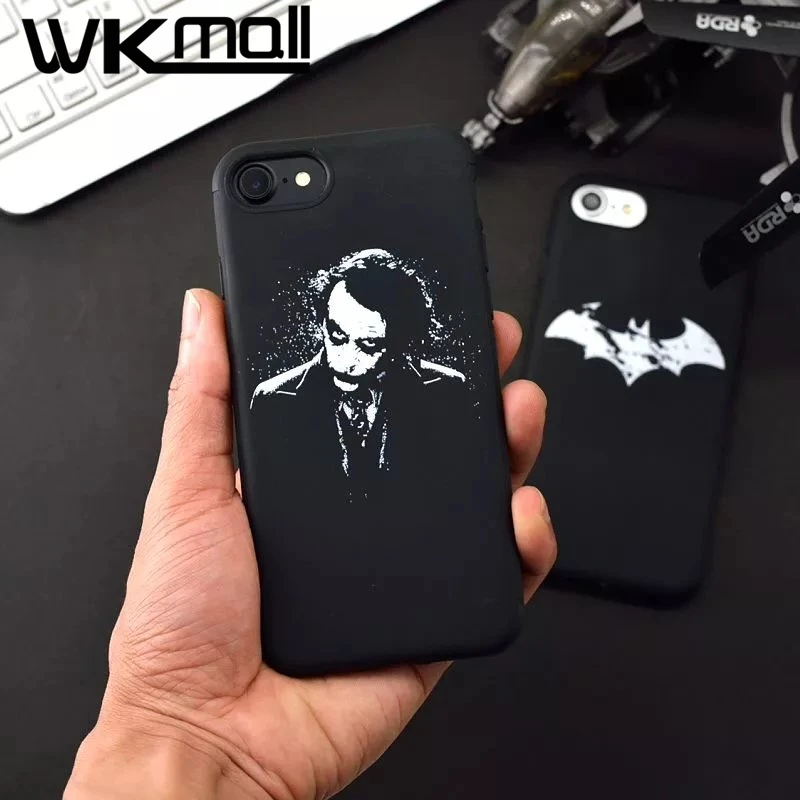 Image Cartoon funny Clown marvel Batman joker Design cover for iphone 7 case Aniaml Bat phone cases For iphone 6s 6 7plus Soft Cover