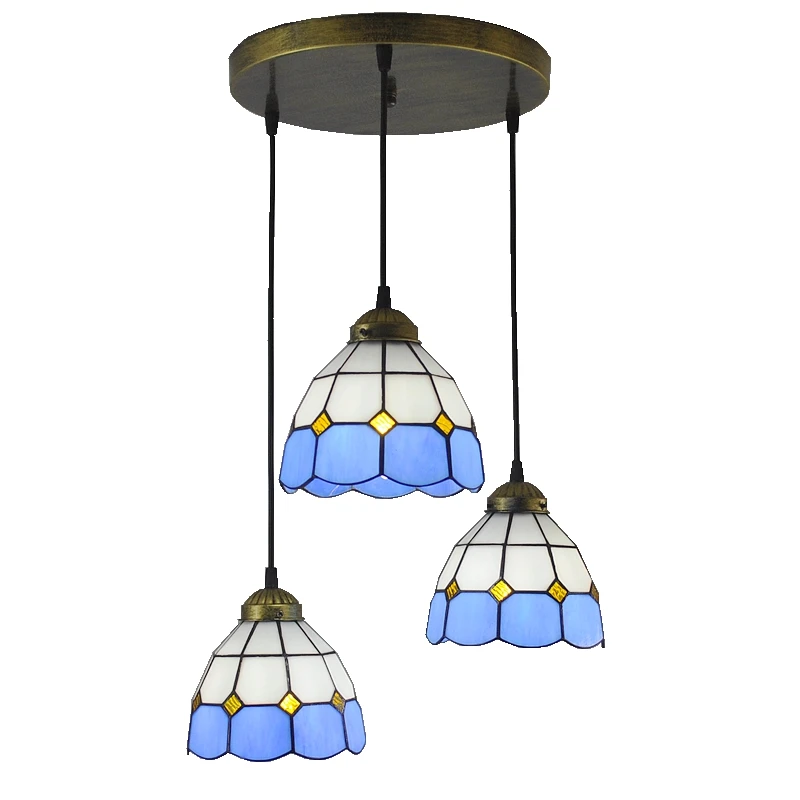 3 уровня настольные лампы Tiffanylamp современная стеклянная люстра барная лестница