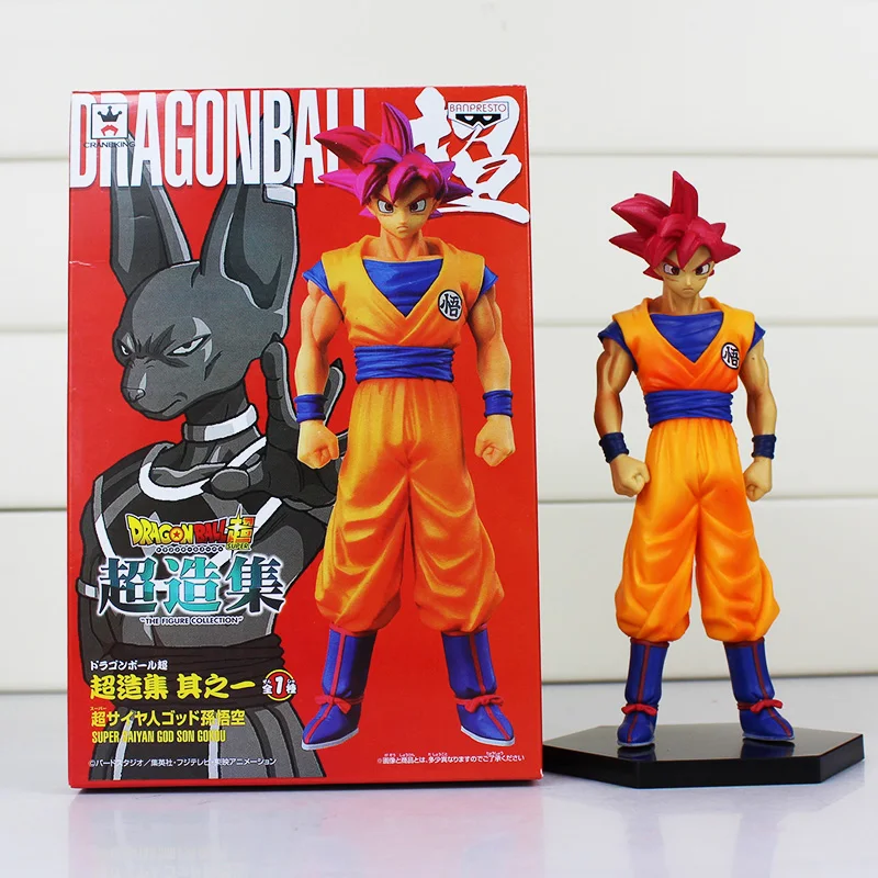 

Dragon Ball Son Gokou Figures Super Saiyan God Son Goku PVC Action Figure Toys Collectible Model Dolls 16cm