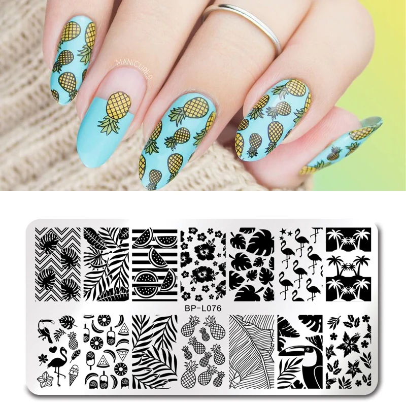 

BORN PRETTY Nail Art Stamp Template Nail Stamper Animal Geometric lattice Image Pattern Printing Plate for Manicure Stencil