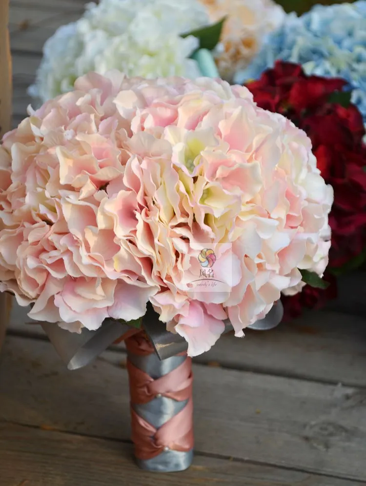 Handmade fiore artificiale fiore matrimonio sposa azienda fiori multicolor ortensia