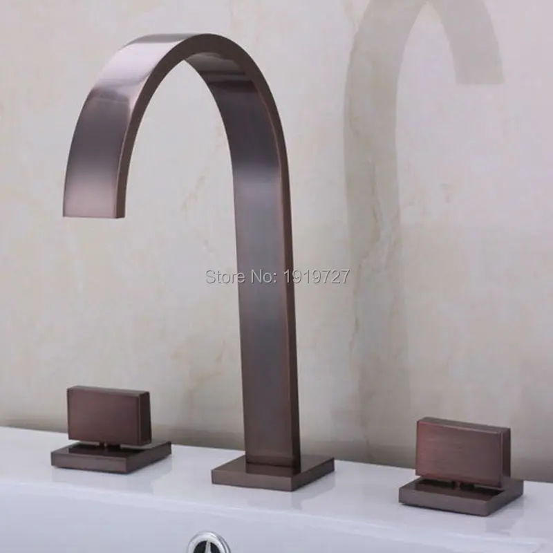 

Bathroom Waterfall Basin Mixer Tap Oil Rubbed Bronze Widespread 3 Holes Faucet Papel De Parede Listrado