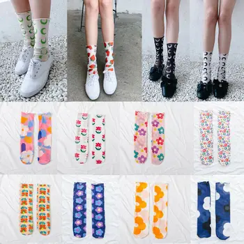 

2019 New Fashion Women Ladies Printed Sheer Mesh transparent Short Socks Fishnet Mesh Ankle Socks