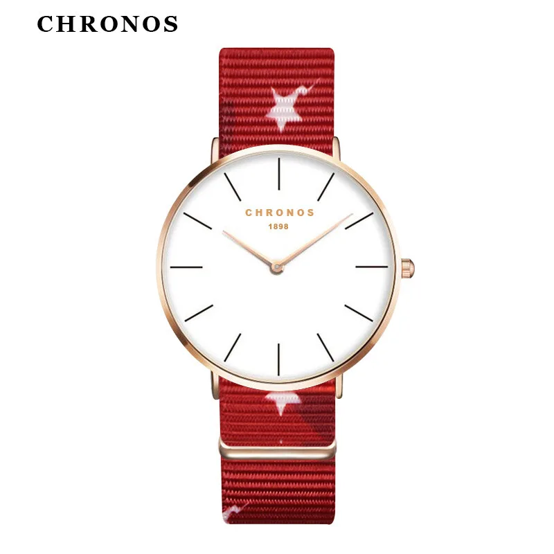 

Dropshipping Relogios Femininos Ultra-thin youth fashion colorful women watches men nylon woven strap couple wrist watches