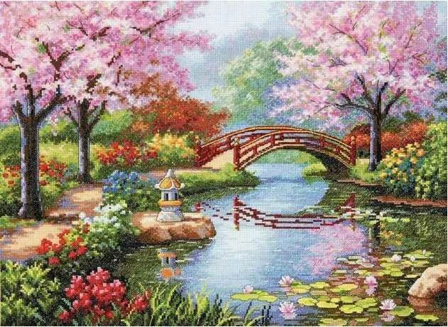 CS-523 cross stitch kit park garden japanese dim 35313.jpg