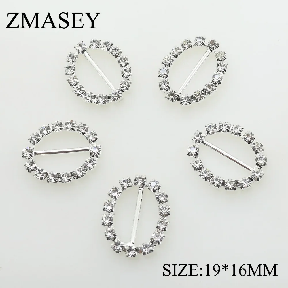 10pcs/set 19*16mm Silver Oval Rhinestone Buckles Jewelry Fitting