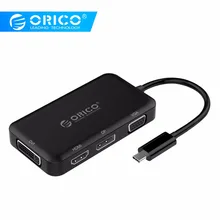 ORICO USB C концентратор тип-c к HDMI/VGA/DP/DVI адаптер usb-хаб для Mac/Windows/samsung/HUAWEI Mate10 Pro P20 P20 Pro
