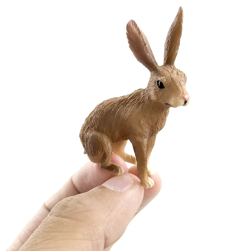 Моделирование кролика животных модели игрушки фигурка маленький заяц лес дикие животные пластиковые украшения развивающие игрушки подарок для детей