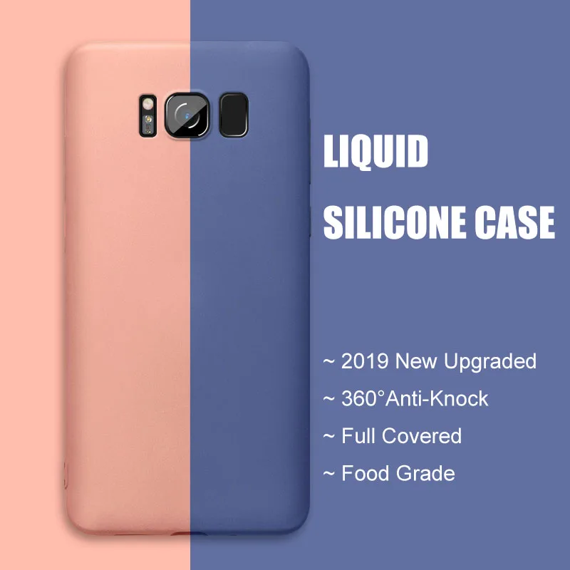 

Anti-knock Case For Samsung Galaxy S8 S9 S10 Plus S10e Business Liquid Silicone Soft Case Cute Plain Phone Cover