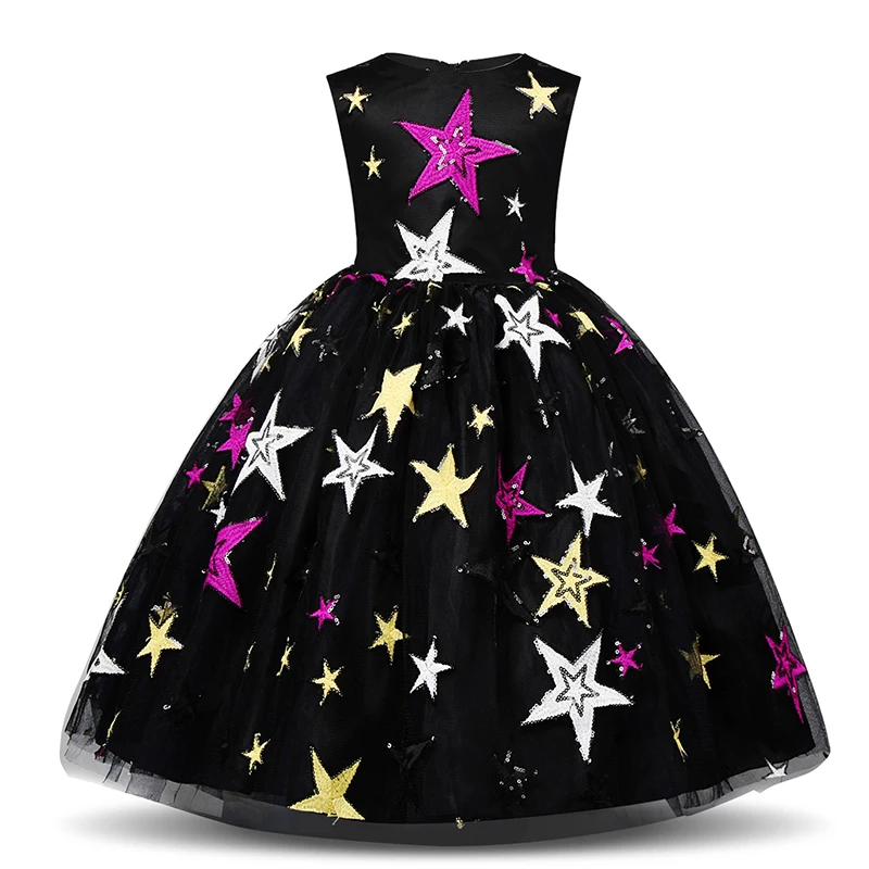 Детское вечернее платье для выпускного бала для девочек, платье-пачка «ночное небо» Детский костюм на Хэллоуин, Рождество, Год Вечерние платья для девочек, одежда для детей 10 лет
