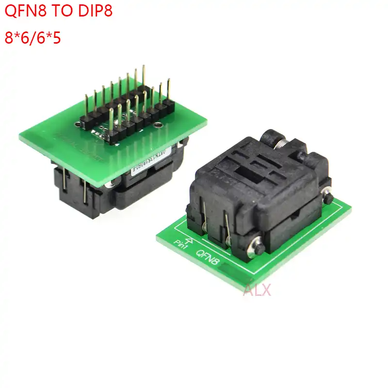 SMD SPI IC Socket Adapter + PCB for WSON 6x8mm Chips Flash 25x 24x DFN8