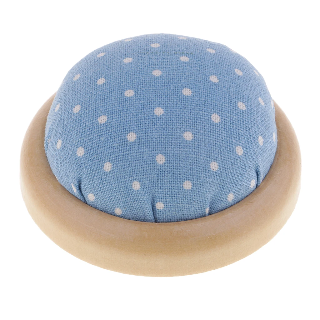 Cotton Fabric, Wooden Base, Needle Holder Pin Cushion DIY Embroidery Crafts Tool Sewing Accessories