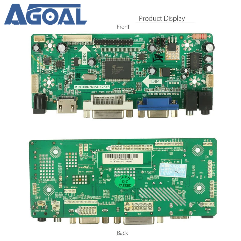 M. Nt68672 A HD универсальная плата драйвера ЖК дисплея HDMI VGA DVI с аудиовходом для
