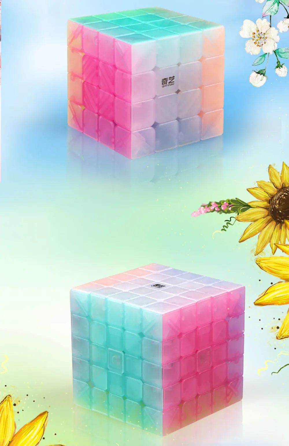 QIYI neo cube 2x2x2 Jelly stickerless Пазлы куб 3x3x3 magic кубики Рубика 4x4x4 cubo magico 5x5x5 qiyi cube Развивающие игрушки