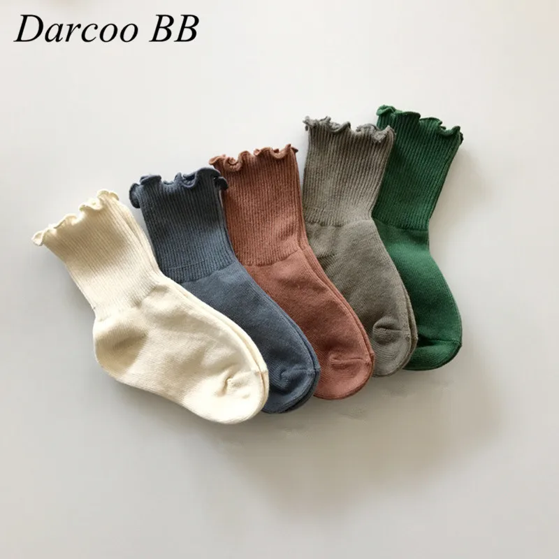 

0-6 Years Baby Cotton Girls Socks Kids Children Europe Style Autumn Winter Solid Socks For Kids Birthday Gift