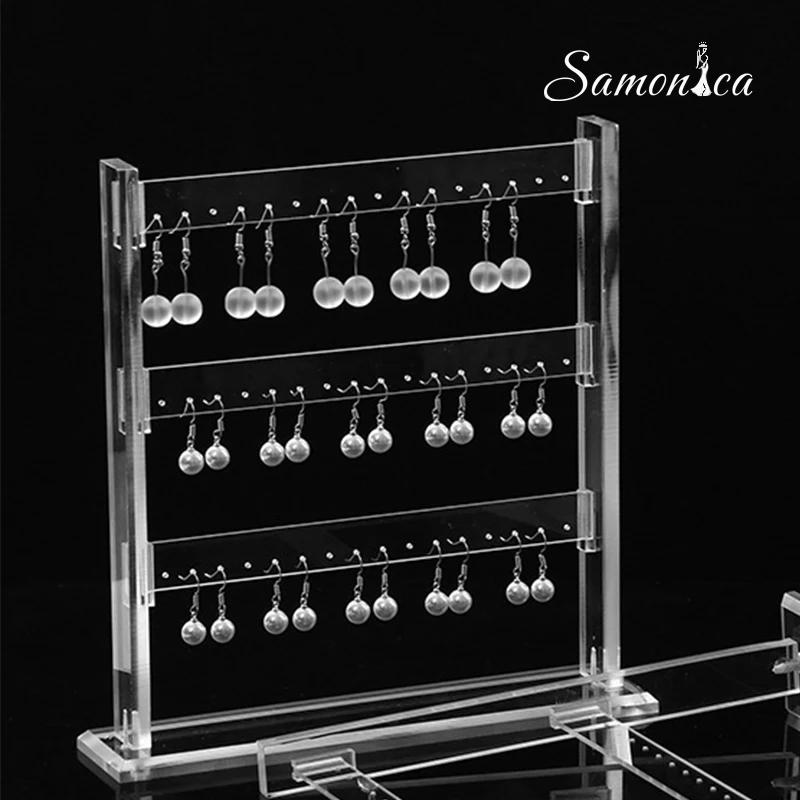 

Acrylic Clear 3 Layer Jewelry Display Rack Storage Earrings Display Stand Rack Counter Display Earring Holder
