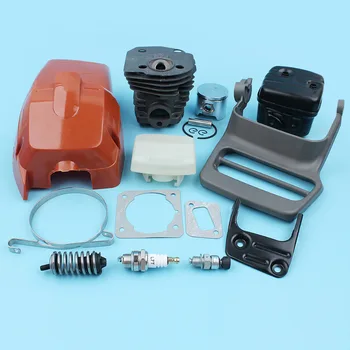 

44mm Cylinder Piston Muffler Air Filter Engine Cover Guard Kit For Husqvarna 350 351 353 346XP 345 Chainsaw Nikasil Plated