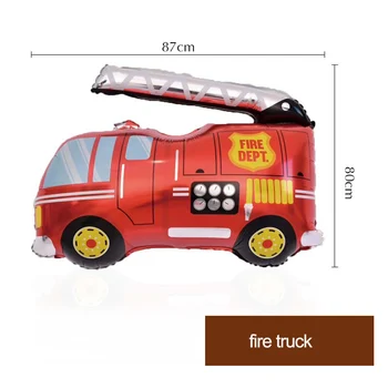 

Police school bus train fire truck engineering car balloons boy birthday decoration aluminum film balloon vehicle decoration