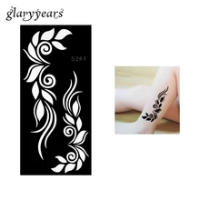 1 шт хна трафарет татуировки для красоты женщин тело Ноги руки искусство полый лист стикер дизайн хна трафарет татуировки 9,5*18,5 см S261