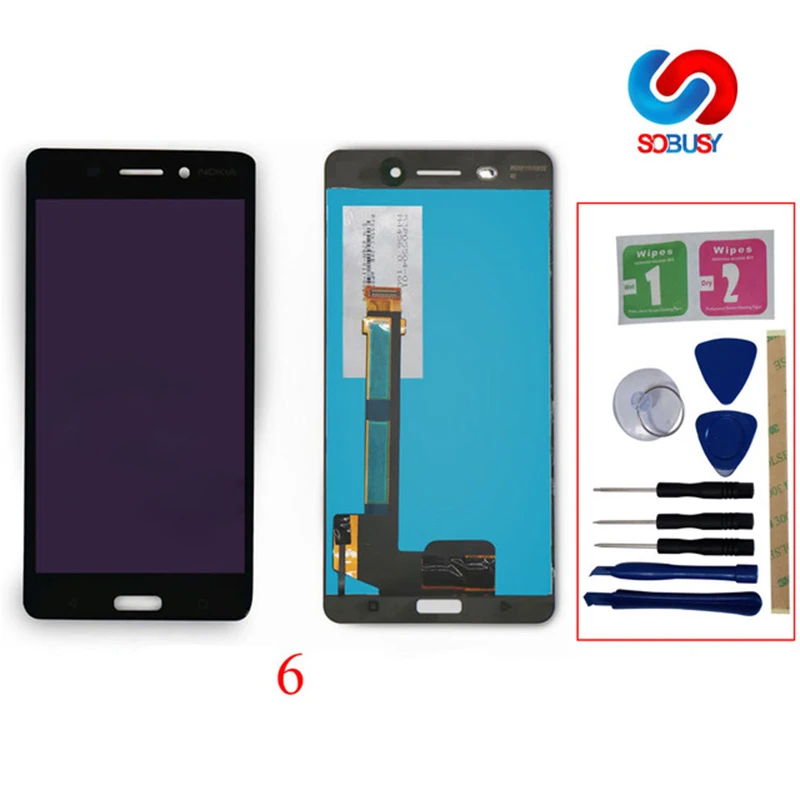 Sobusy-LCD-Screen-For-NOKIA-6-N6-LCD-Display-Touch-Screen-panel-Ecran-Digitizer-Assembly-Replacement