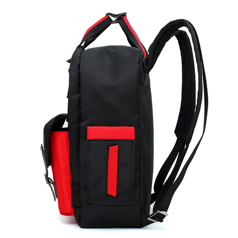 2019 Updated New Black Smile Pattern Infant Nappy Bags Baby Diaper Changing Tote Patchwork Ziper Sweet Circle Mummy Backpack01