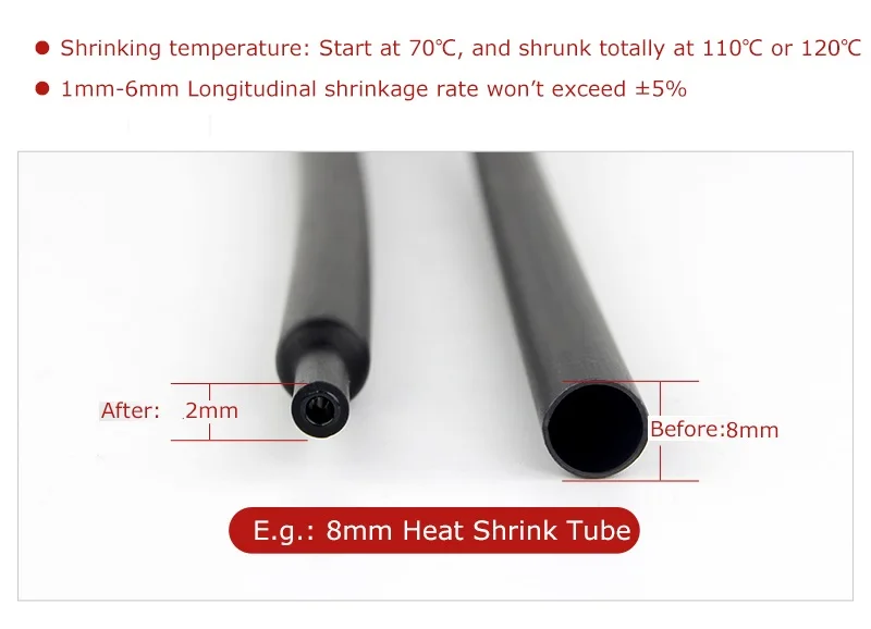 10 шт. с Длина 100MM 4:1 термоусадочные трубки 4-18 мм с использованием такого клея, двойной настенный клеящийся на подкладке рукав трубопровода обмотка для проводов, кабелей комплект