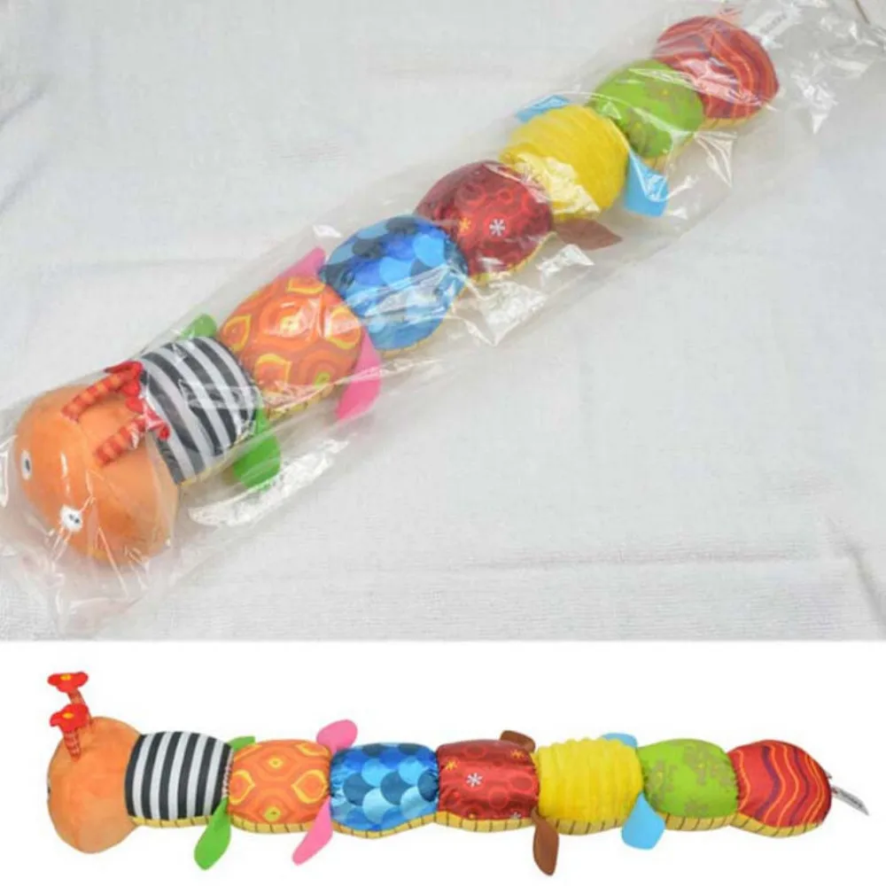 Музыкальная детская игрушка, Музыкальная гусеница, погремушка с кольцом, колокольчик, милая мультяшная плюшевая кукла, для раннего образования, для детей от 0 до 3 лет