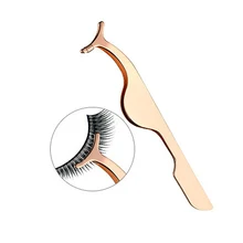 1PCS Rose Golden False Eyelash Fake Eye Lash Tweezers Applicator Clip Beauty Makeup Tool Make up